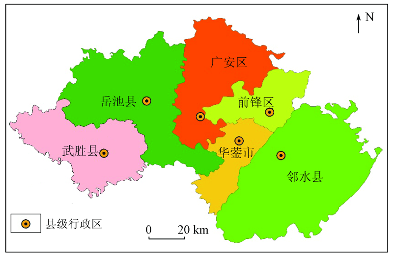 fig.1   广安市行政图                 tab.